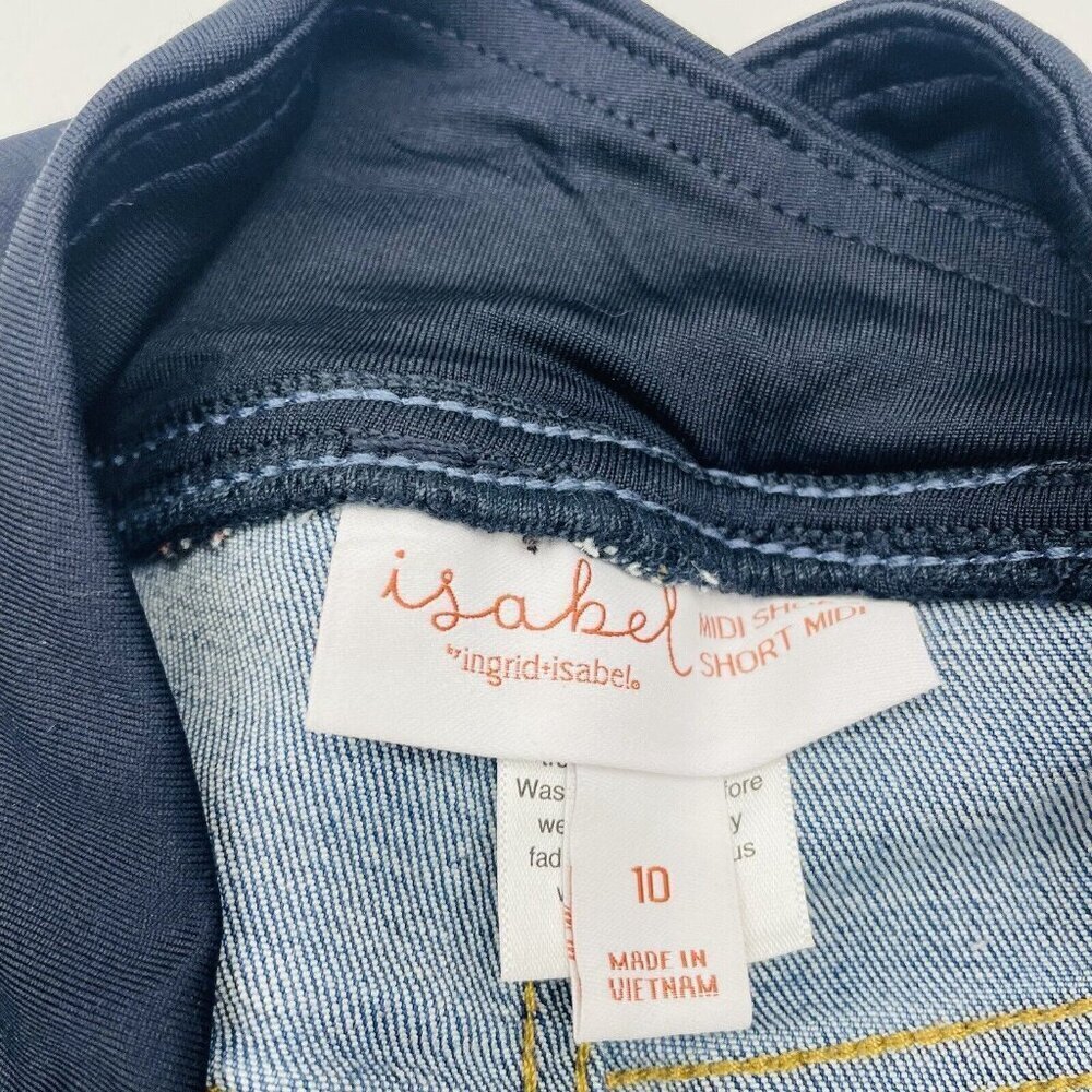 Isabel Maternity by Ingrid & Isabel Size 10 Over Belly Full Panel Jean Shorts - Picture 6 of 7